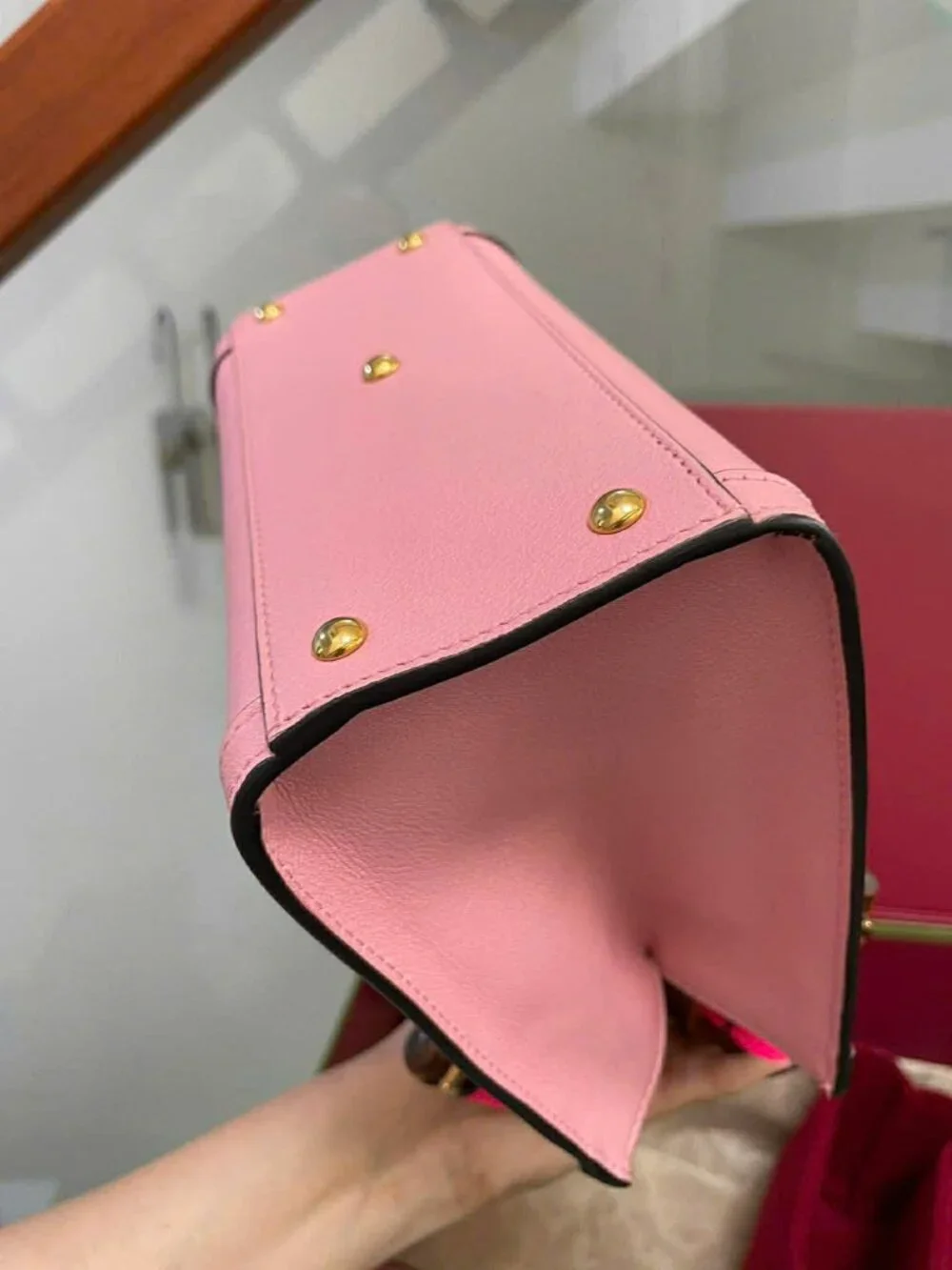 GUCCI Wonka Grain Calfskin Mini Diana Tote Bag Pink - Picture 10 of 16